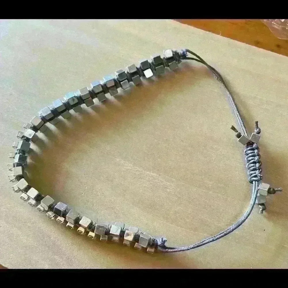 adjustable twine silver and gem bracelet - Picture 8 of 11